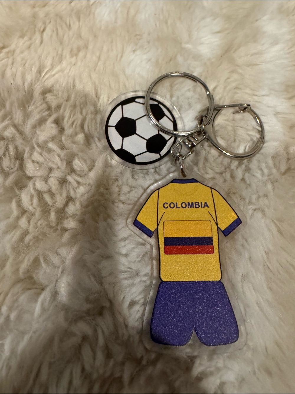 Colombia Soccer Keychain Bagcharm Charm Yellow & Blue NWOT